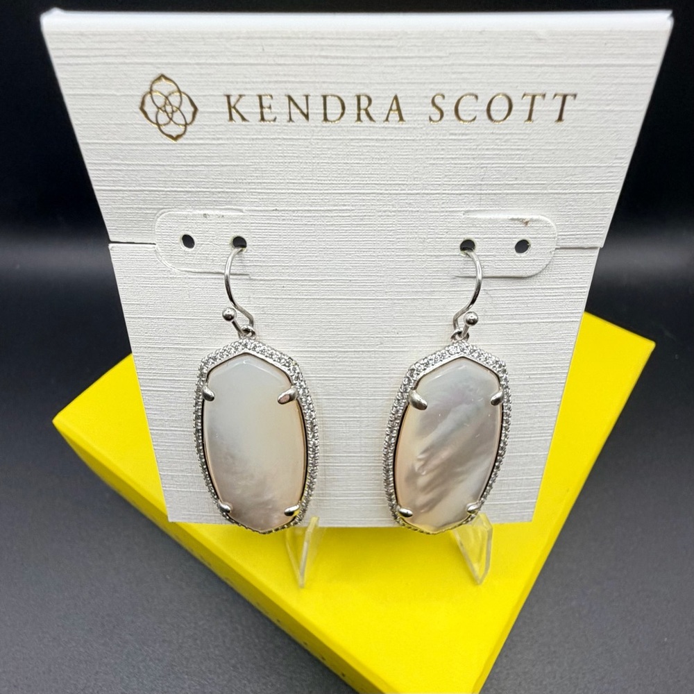 Kendra Scott Elle Drop Earrings Ivory MOP Pavé | Elevated Classic Boutique - Picture 5 of 6